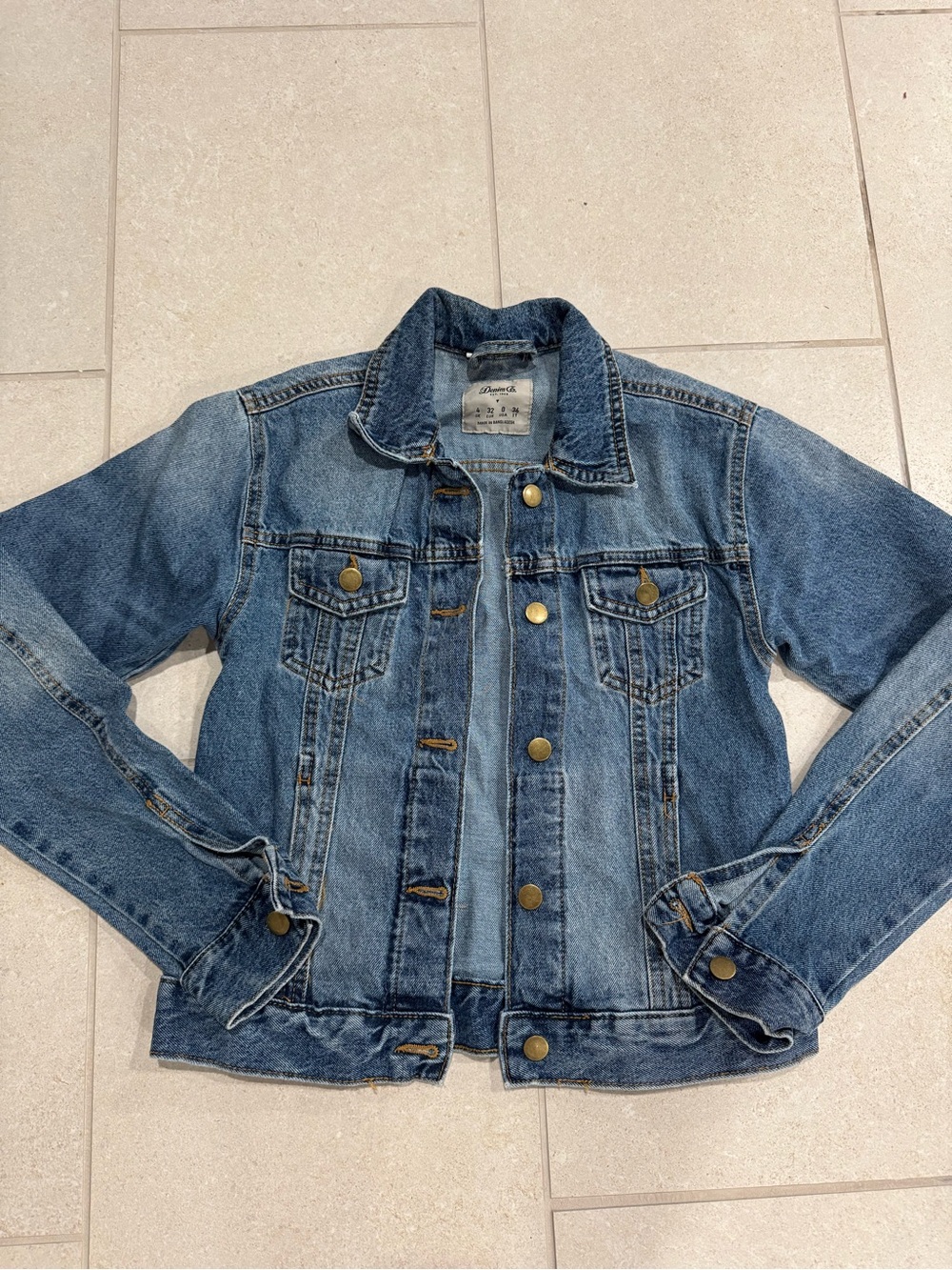 Denim&Co Medium Wash Blue Jean Jacket for Women